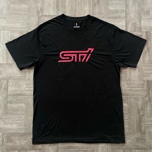 Subaru Genuine STi Men’s Large T Shirt WRX STI Impreza Black Tee Short Sleeve